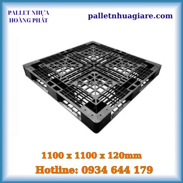 Pallet Nhựa Mới 1100 x 1100 x 120mm Màu Đen (2)