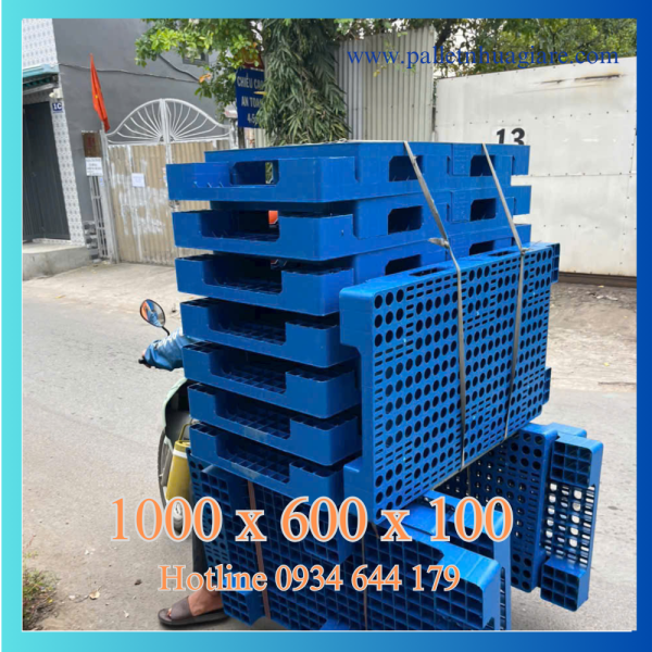 Pallet nhựa 1000x600x100 mặt lưới